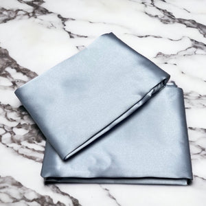 Zipper Premium Silk Pillowcase Pair - Sky Blue