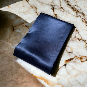 Zipper Premium Silk Pillowcase - Navy