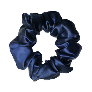 Medium 100% Pure Silk Hair Ties - Navy