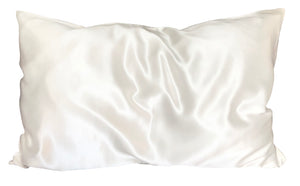 Zipper Premium Silk Pillowcase - Ivory White