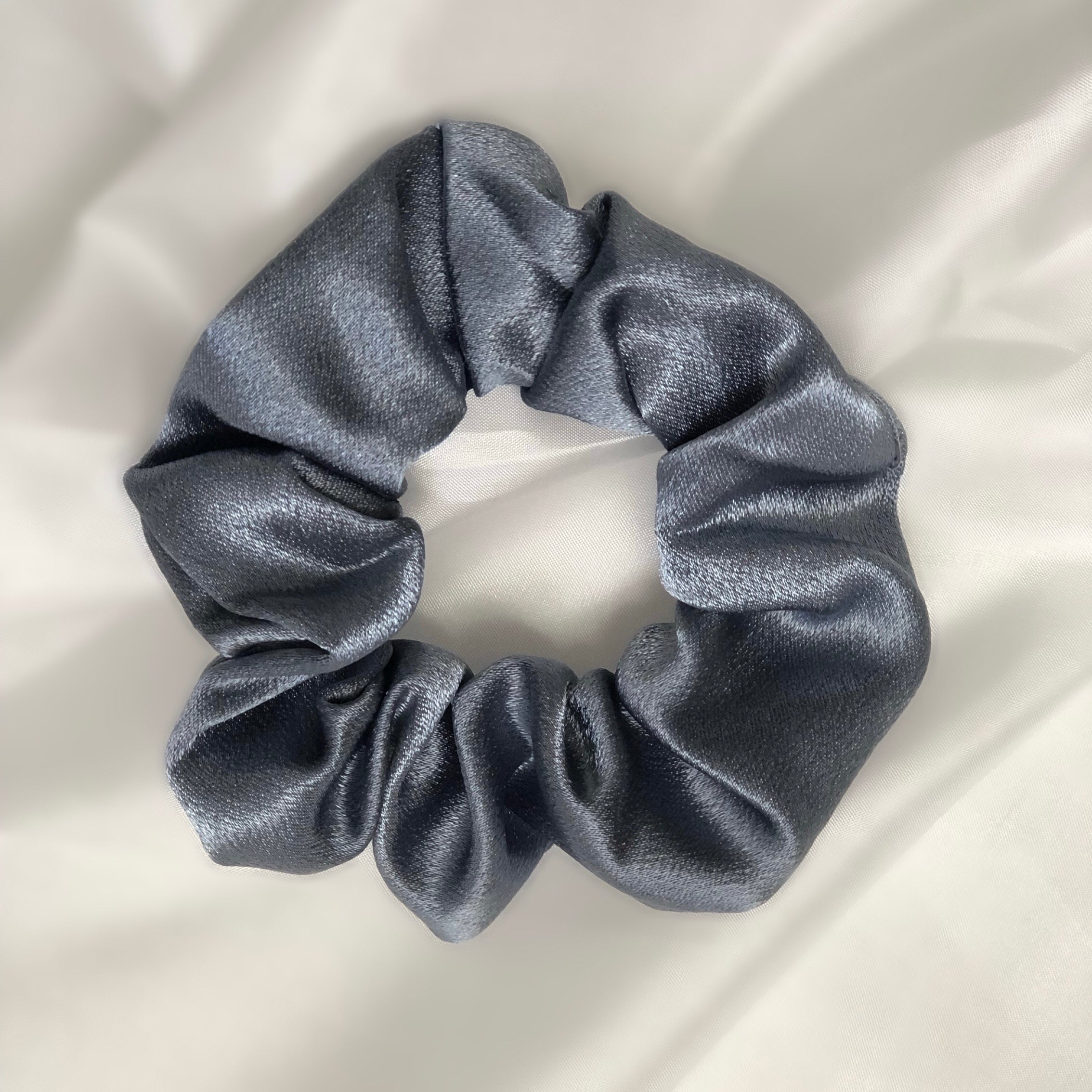 Blue Satin Scrunchie - Set of 2