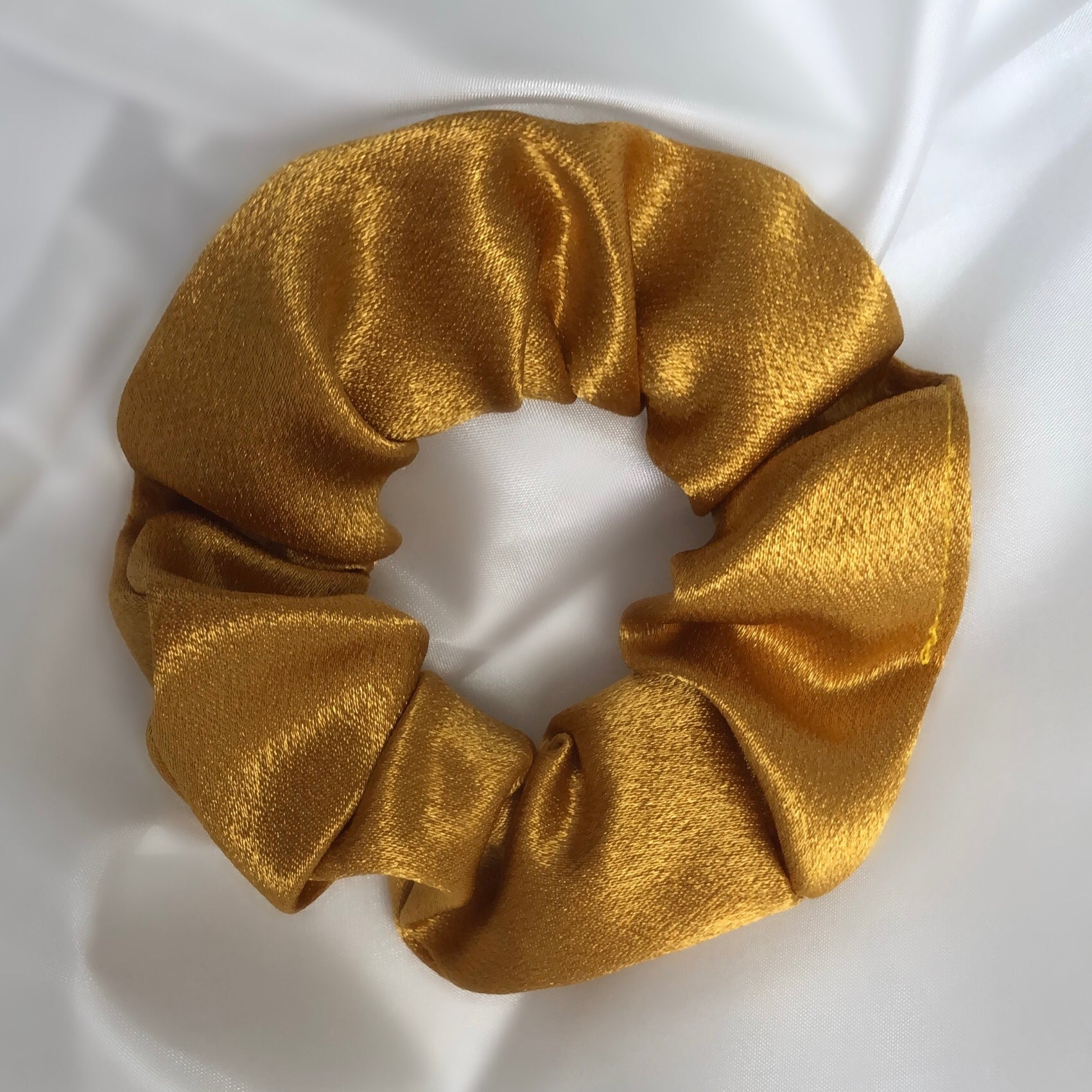 Mustard Satin Scrunchie - Set of 2