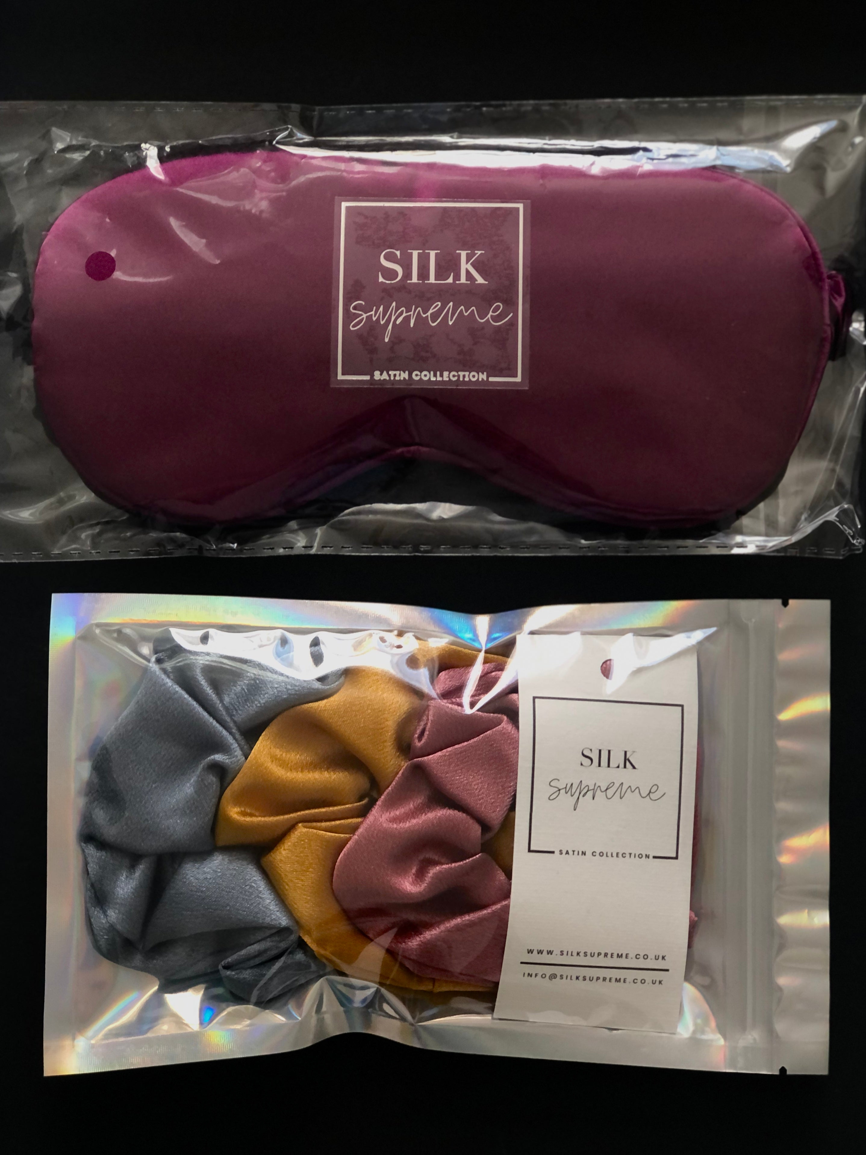 Bold Satin Scrunchie and Sleeping Mask Gift Set