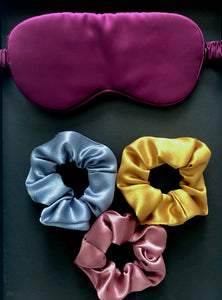 Bold Satin Scrunchie and Sleeping Mask Gift Set