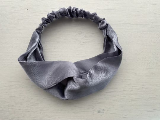 Satin Headband - Silver Grey